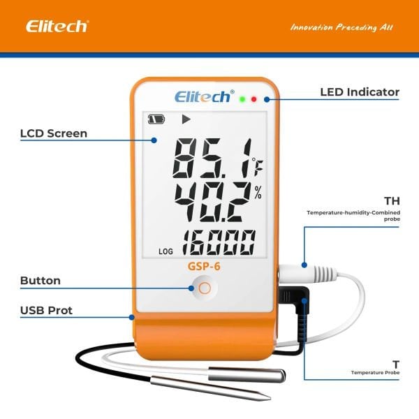 Elitech GSP-6 Sıcaklık ve Nem Kayıt Cihazı - Data Logger