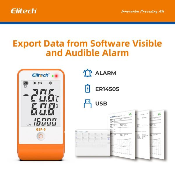 Elitech GSP-6 Sıcaklık ve Nem Kayıt Cihazı - Data Logger