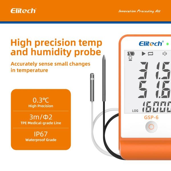 Elitech GSP-6 Sıcaklık ve Nem Kayıt Cihazı - Data Logger