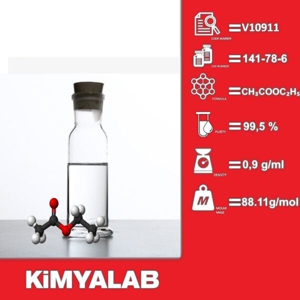 Etil Asetat 2,5L Cam Şişe - Ethyl Acetate Extra Pure %99,5