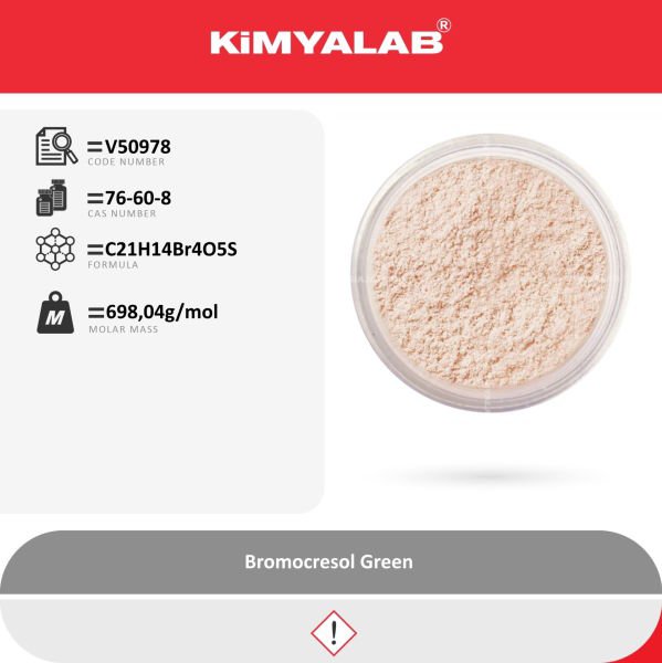 Kimyalab Brom Krezol Yeşili 100g - Bromocresol Green Indicator - Bromokresol Yeşil