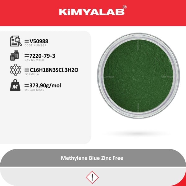 Kimyalab Metilen Mavisi Toz 25g - Methylene Blue Zinc Free For Microscopy