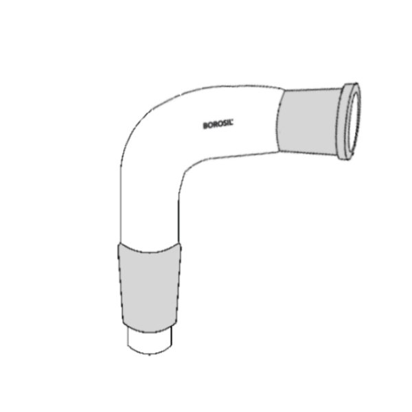 Borosil Cam Adaptör - Eğimli Kıvrık 90° Açılı - 24/29-24/29