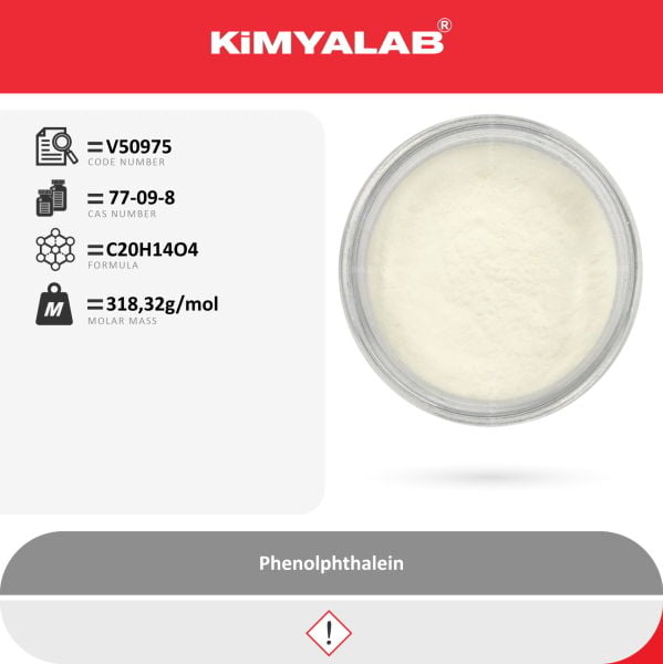 Kimyalab Fenolftalein Toz 100g - Phenolphthalein Indicator - Analytic Grade