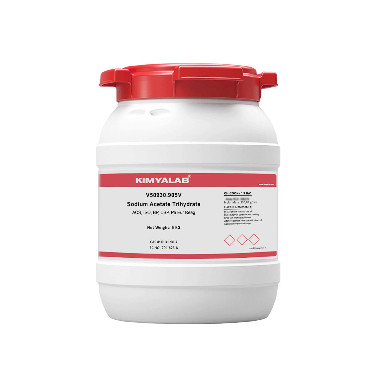 Kimyalab Sodyum Asetat Trihidrat - Sodium Acetate Trihydrate - 5 Kg-HDPE Varil