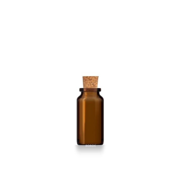 Borox Mantar Tıpalı Amber Cam Şişe - Mini Küçük Şişe 10 ml - Tıpalı Küçük Şişe 100 Adet/Paket