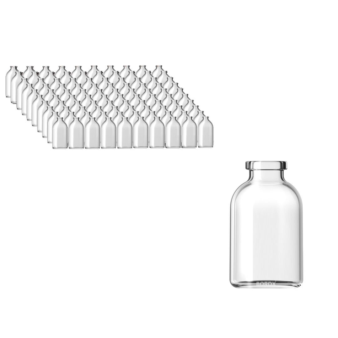 Borox Cam Şişe 25ml - Flakon Şişe 25cc - Vial 100Adet