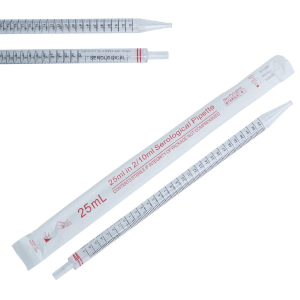 Serolojik Pipet 25ml - Steril Tek Kullanımlık 200Adet-Koli Toptan