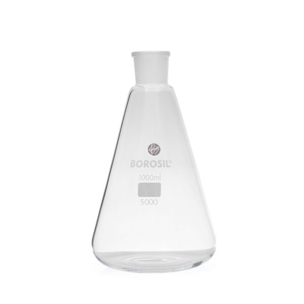Borosil Cam Erlen Şilifli 1000 ml - Erlenmeyer Flask