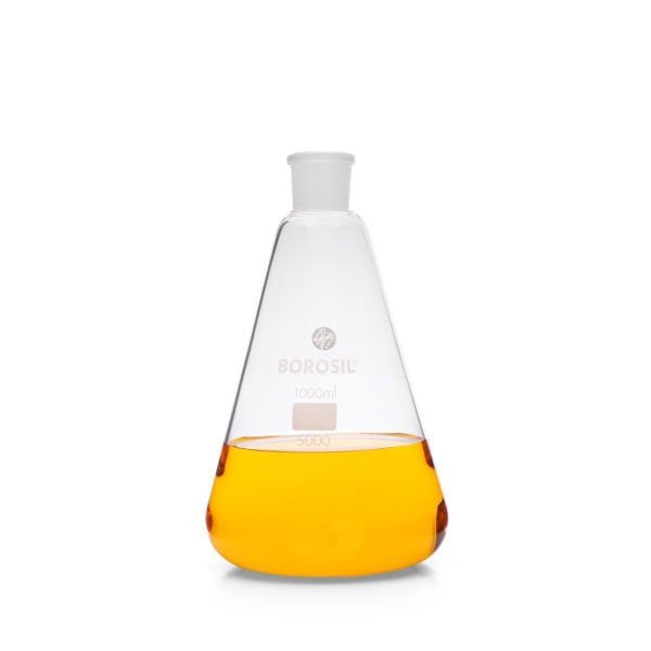 Borosil Cam Erlen Şilifli 1000 ml - Erlenmeyer Flask