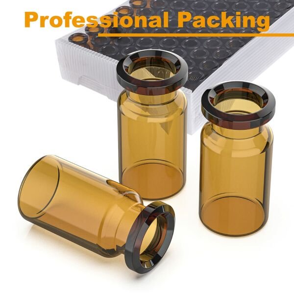 Borox Amber Cam Şişe 10ml - Crimp Vial ND20 - Dibi Düz - 100 Adet Toptan
