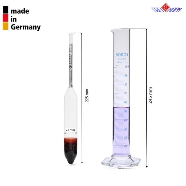 Greinorm Laktodansimetre Süt Ölçer Laktometre + 100 ml Mezür