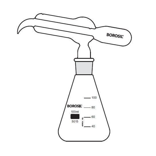 Borosil Cam Otomatik Pipet 5 ml Dispenser - 100 ml Erlen Set