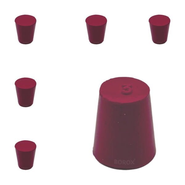Borox Kauçuk Tıpa No 3 - 14x19x21mm - 5Adet