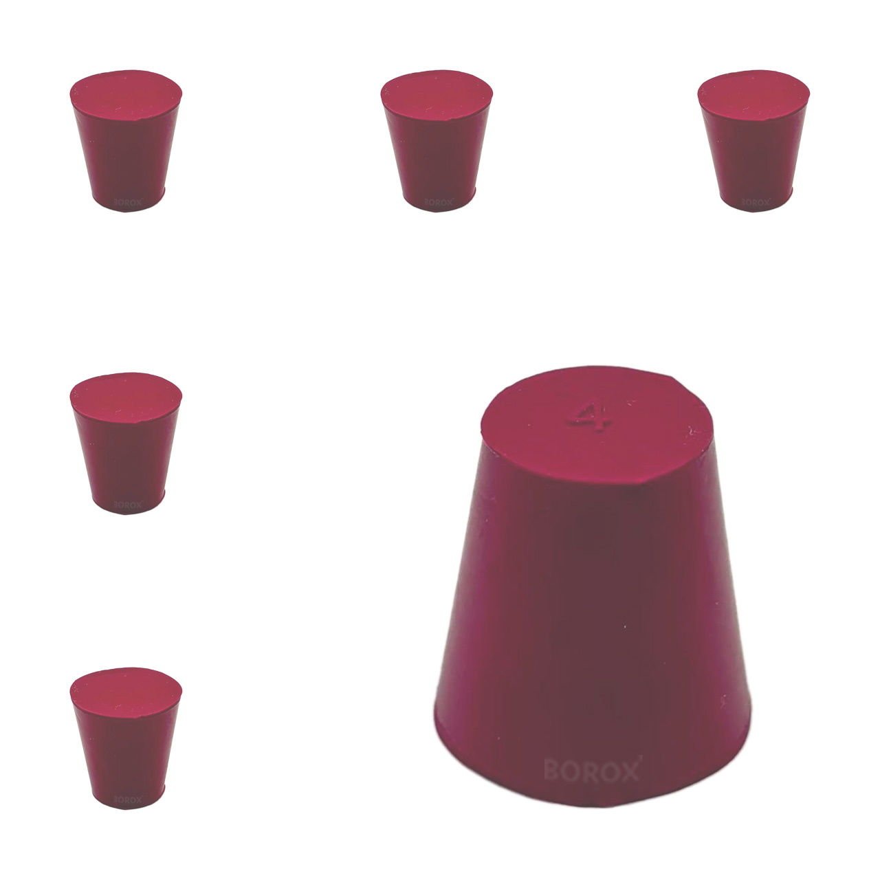 Borox Kauçuk Tıpa No 4 - 15x21x22mm NS 19/26 - 5Adet