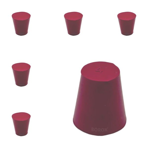 Borox Kauçuk Tıpa No 4 - 15x21x22mm NS 19/26 - 5Adet