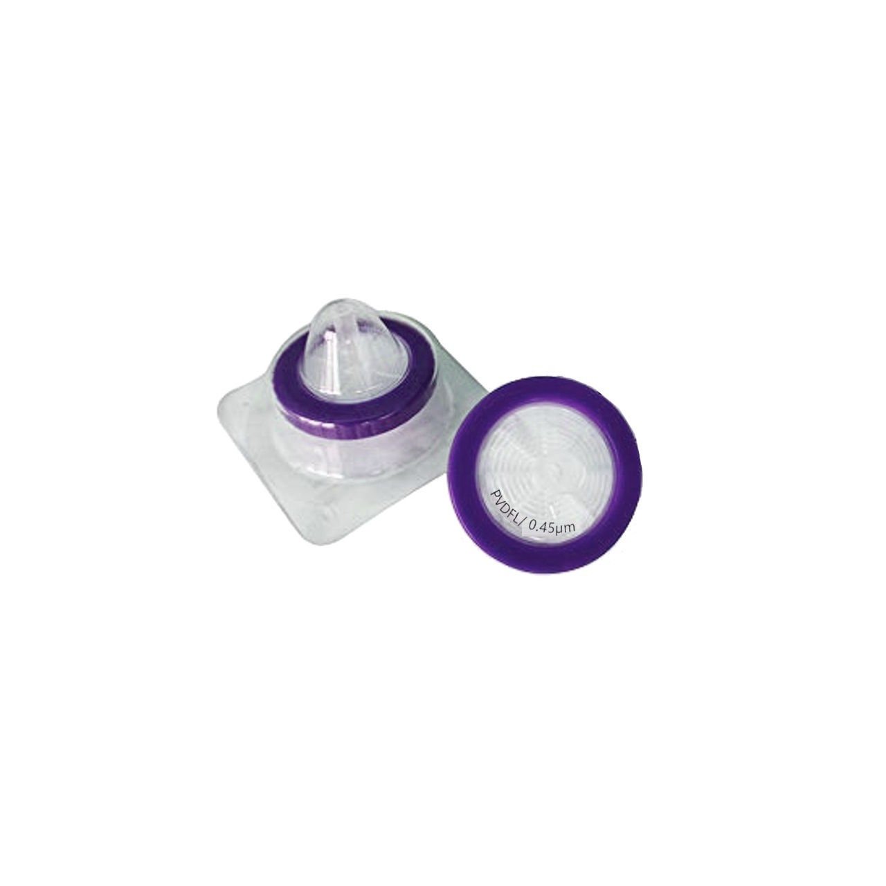 Borox Hidrofilik PVDF Şırınga Filtre - Steril 0,45µm - Mor - 50 Adet