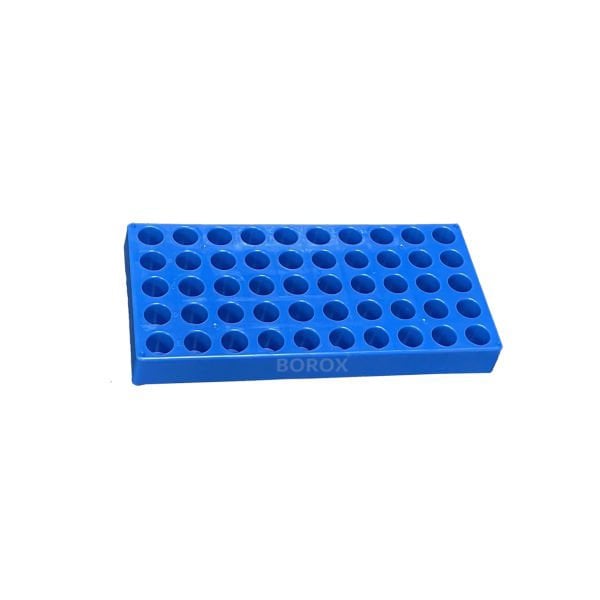 Borox Vial Standı 2 ml Vialler İçin - 50 Delikli - Mavi - Tüplük