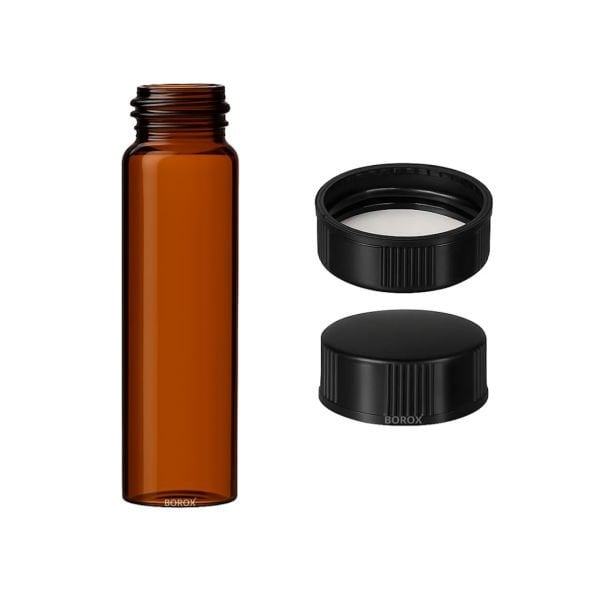 Borox Cam Vial 22 ml - Amber - Vida Boyun ND20 - 100 adet/paket