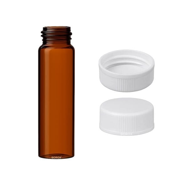 Borox Cam Vial 22 ml - Amber - Vida Boyun ND20 - 100 adet/paket