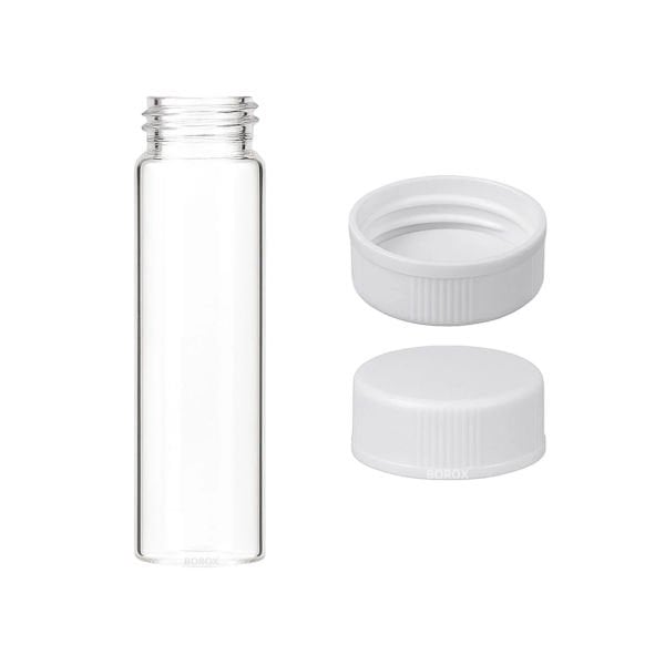 Borox Cam Vial 22 ml - Şeffaf - Vida Boyun ND20 - 100 adet/paket