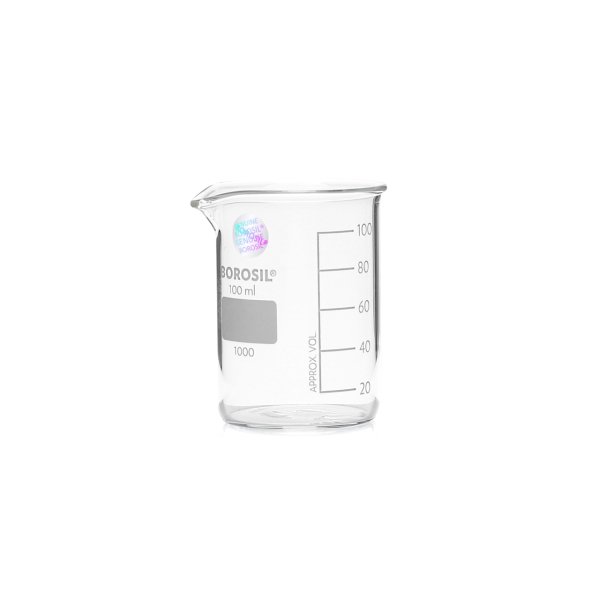 Borosil Cam Beher 100 ml - Kısa Form Beaker 40 Adet-Paket