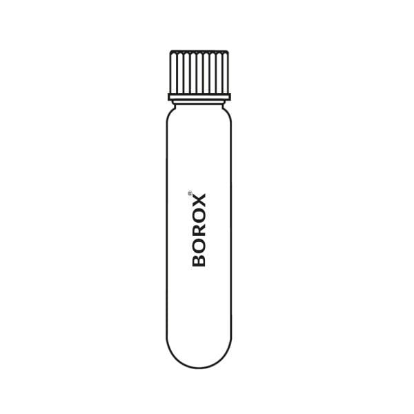 Borox Cam Deney Tüpü 25x200 mm - Kapaklı Test Tüpü 1 Adet - Büyük Cam Tüp