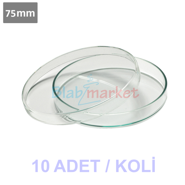 Borox Cam Petri Kabı 75 mm - Petri Kutusu Petri Dish 10 Adet