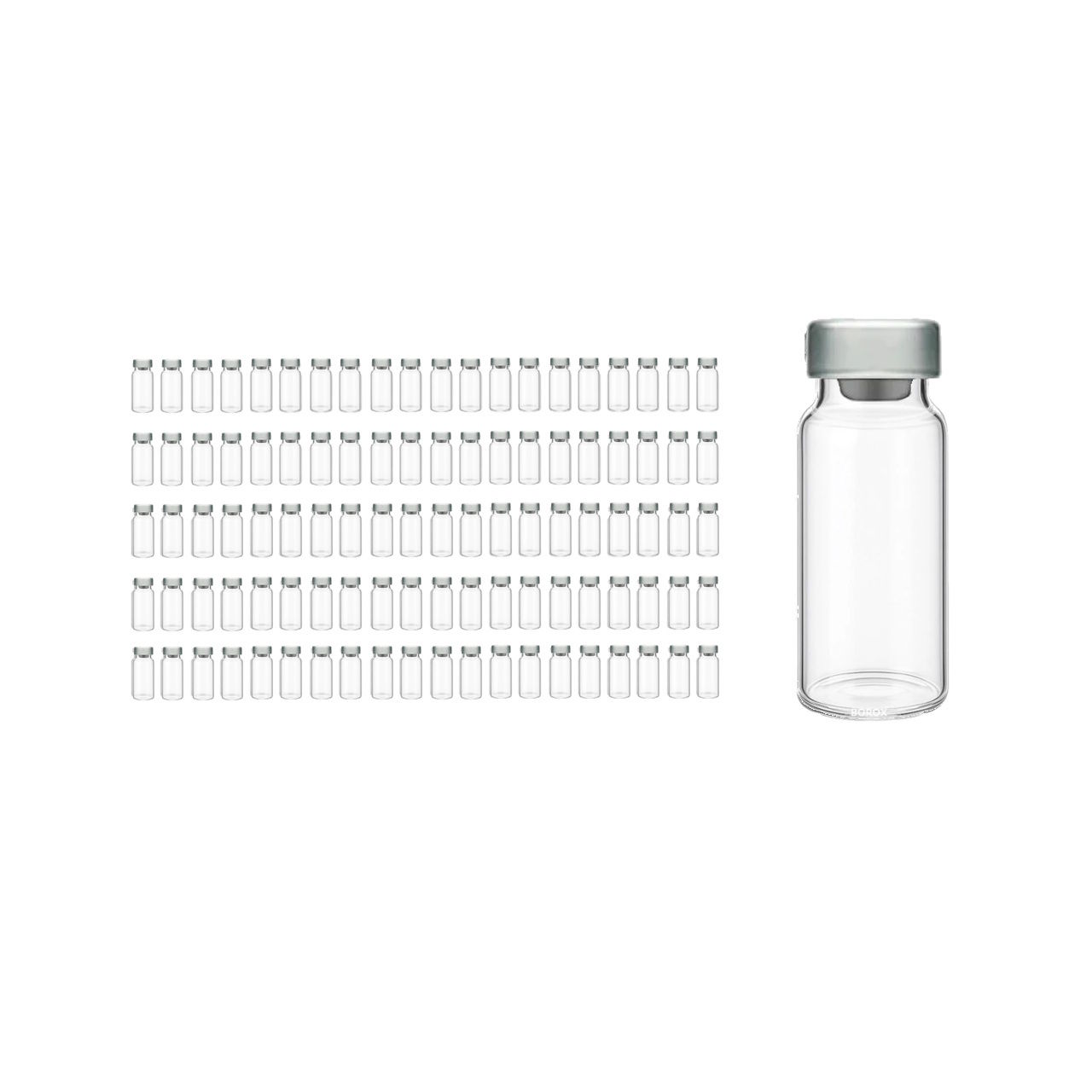 Borox Cam Vial 20 ml - Şeffaf - Crimp ND20 - 100 adet/paket