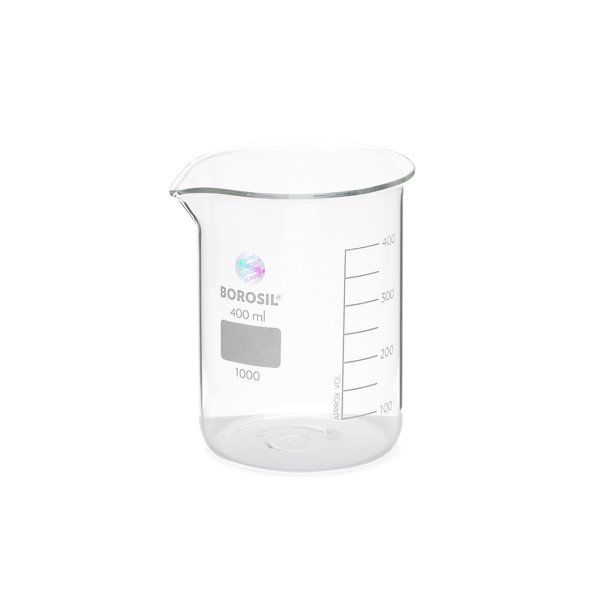 Borosil Cam Beher 400 ml - Kısa Form Beaker - 40 Adet-Paket
