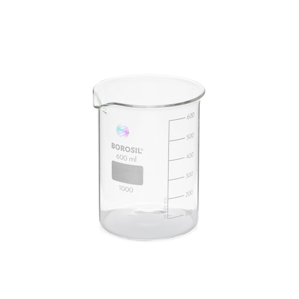 Borosil Cam Beher 600 ml - Kısa Form Beaker 40 Adet-Paket