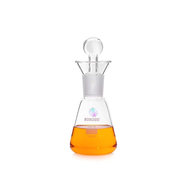 Borosil Cam Erlen 100 ml - İyot Erleni Cam Kapaklı NS24/29