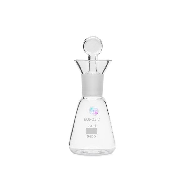 Borosil Cam Erlen 100 ml - İyot Erleni Cam Kapaklı NS24/29