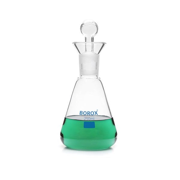 Borox Cam Erlen 250 ml - İyot Erleni Cam Kapaklı NS24/29