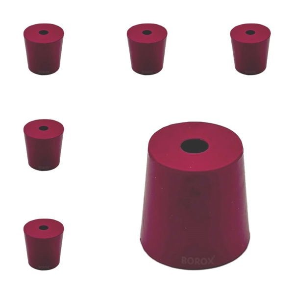 Borox Kauçuk Tıpa Delikli No 6 - 20x24,5x24mm - 5Adet