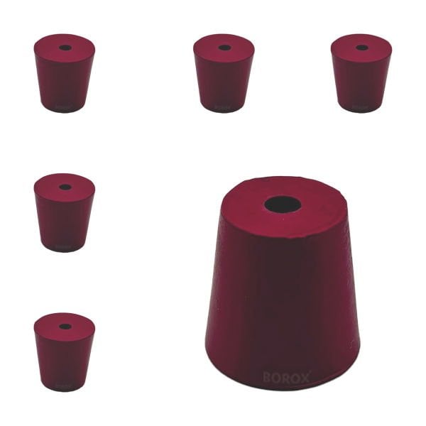 Borox Kauçuk Tıpa Delikli No 8 - 21x26,5x27,5mm - 5Adet