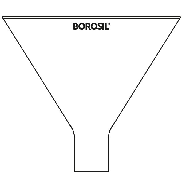 Borosil Cam Huni 150 mm - Geniş Ağızlı Huni - Toz Hunisi