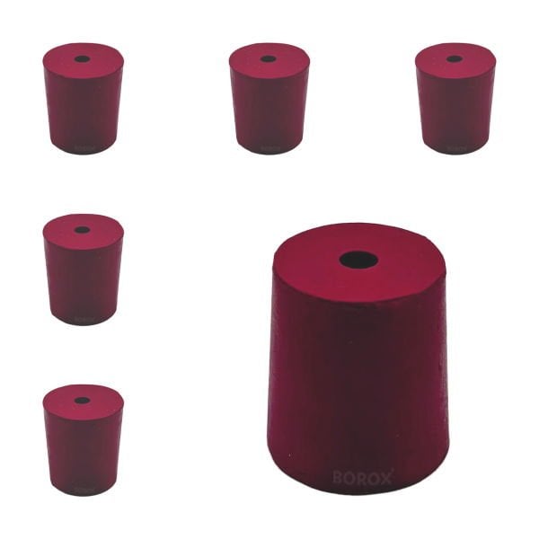 Borox Kauçuk Tıpa Delikli No 10 - 26x30x33mm NS 29/32 - 5Adet