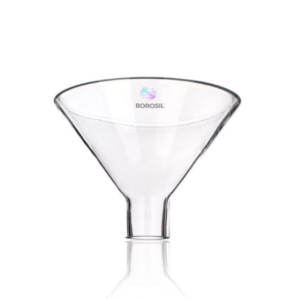 Borosil Cam Huni 200 mm - Geniş Ağızlı Huni - Toz Hunisi