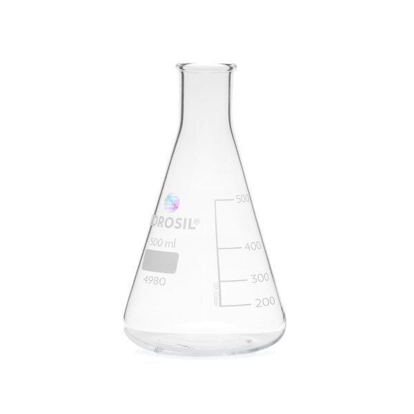 Borosil Cam Erlen 500 ml - Erlenmeyer Flask Dar Boyunlu 10 Adet
