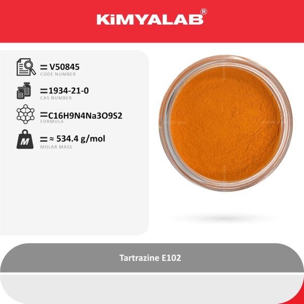Kimyalab Sarı Toz Gıda Boyası E102 100gr - Tartrazine Dye Powder - Toz Renklendirici