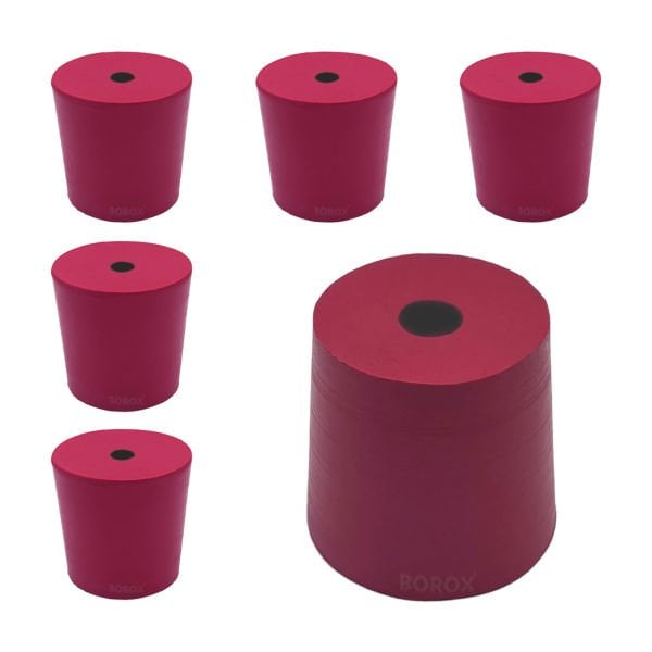 Borox Kauçuk Tıpa Delikli No 20 - 51x60x56,5mm NS 50/42 - 5Adet