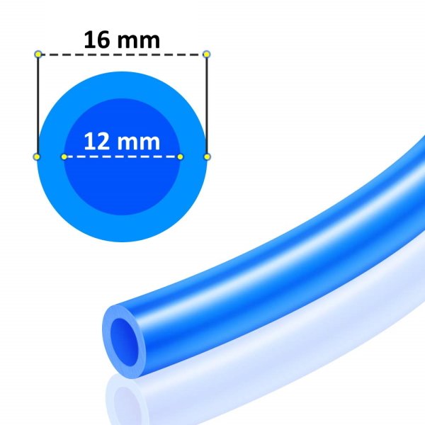 Borox Poliüretan Hortum 12x16mm - Pu Pnömatik Mavi - 1 metre