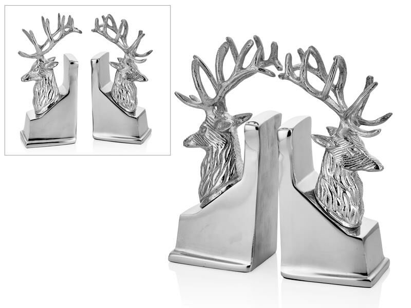 Deer Geyik Şekilli Silver Kitap Desteği 21x7x22.5 Cm