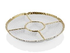 Hammered White Gold 5li Çerezlik 30,5x30,5x3 Cm