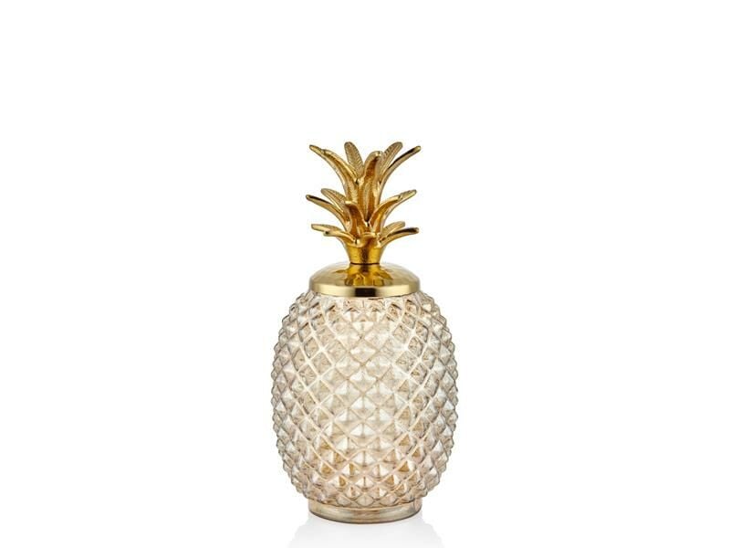 Pineapple Gold Kapaklı Orta Boy Cam Kavanoz 17x33 Cm