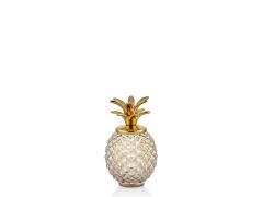 Pineapple Gold Kapaklı Küçük Cam Kavanoz 13x20,5 Cm