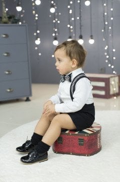 Oxford - Handmade Black Unisex Children's Shoes