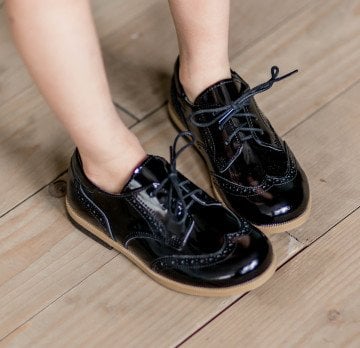 Oxford - El Yapımı Siyah Unisex Çocuk Ayakkabısı