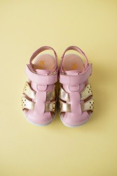 Pink-Gold Sandals for Girls